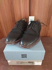 Moma Schnürschuhe 40 Schwarz Leder Italien Plissee Look Avantgarde