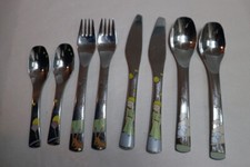 2 Set Auerhahn Kinderbesteck Edelstahl, Kinder und Tiere, 8-teilig