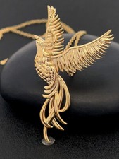 KETTE & ANHÄNGER PHOENIX AUS 925/- SILBER GELBVERGOLDET SCHMUCKJAGD
