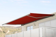 B-Ware Elektrische Kassettenmarkise H124, Markise 5x3m, Polyester bordeaux-rot