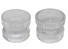 4x Kerzenhalter f. Maxi-Teelicht u. Stumpenkerzen Glas 75/90mm