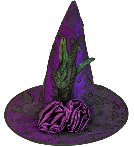 Hexenhut lila mit - blumen, und
