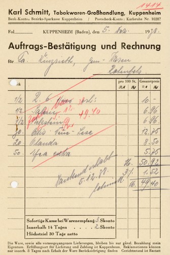 Rechnung schmitt kuppenheim - rechnung,