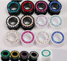 2 Stück Flesh Tunnel Kunststoff Acryl Zirkonia Strass Plug Ohr Piercing