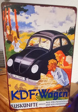 Blechschild KDF Wagen Käfer Volkswagen  alte Werbung