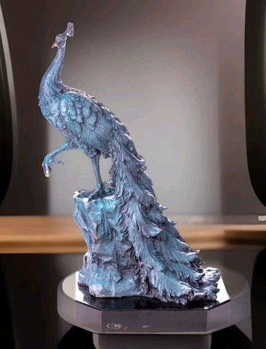 Bronzefigur pfau bronze - bronzefigur,