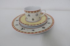HW  Heinrich Winterling Kaffeegedeck  3 Teilig Dessina Clivia rot gelb