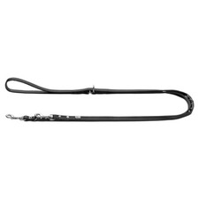 Hunter Verstellbare Führleine Canadian Up Schwarz für Hunde Premium Rindsleder