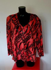 Damen Blusen-Jacke rot-kombi