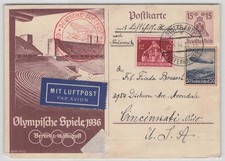 Deutsches Reich Zeppelin-Postkarte 4. Nordamerikafahrt 1936 [268]