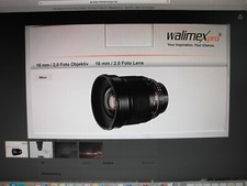 Walimex Pro 16 mm / f-2,0 Objektiv, ED AS UMC CS, für Nikon APS-C, geb. wie neu