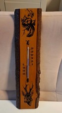 DDR Wandthermometer , Thermometer,  Jagd,  Tiere, Holz 
