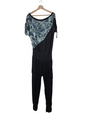 ATO Langer Jumpsuit Damen Hose Gr. DE 38 schwarz-blau Casual-Look