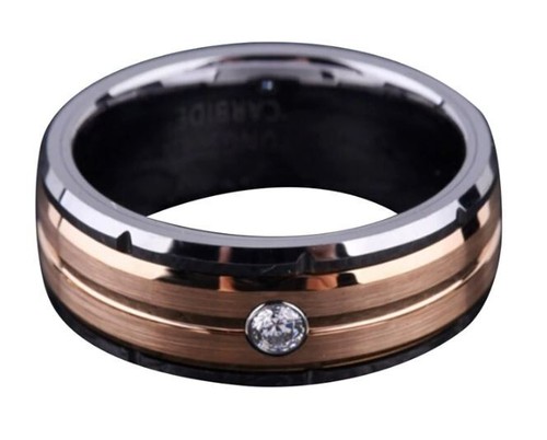 Ring silber rose gold - silber, 1cz