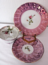 ATELIER PORZELLAN DANISH DESIGN 3 Tlg Set Kaffeeset Rosa Perlmut Blumen Sammler