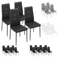 Esszimmerstuhl Stuhl Küchenstuhl gepolstert Kunstleder Glitzersteine hohe Lehne