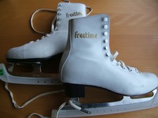 Damen Schlittschuhe Gr. 39 Leder Freetime weiß Eislaufen
