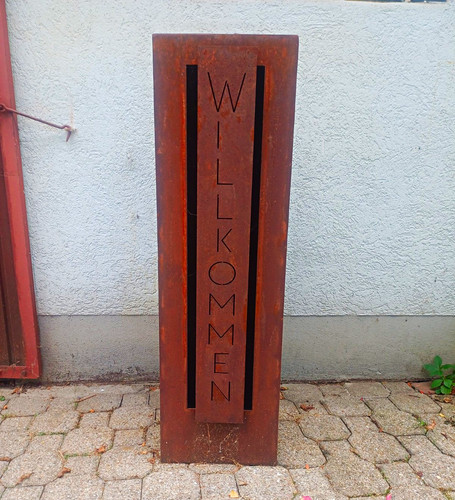 Säule willkommensschild - säule,