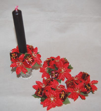 Kerzenringe Weihnachtsstern mit roten Dekopäckchen   4 Stück