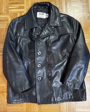 Schott nyc leather peacoat - leather,