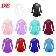 Kinder Mädchen Langärmlig Ballettkleid Eiskunstlauf-Kleid Tanzkleid Ballettanzug