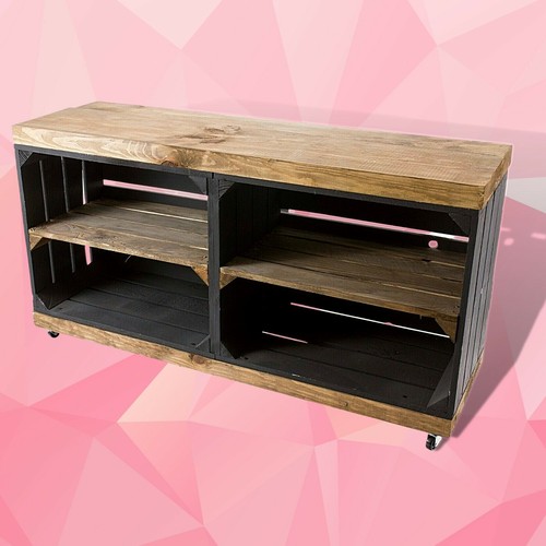 Sideboard schwarz auf rollen - schwarz,