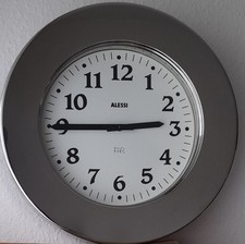 ALESSI "Momento" Wanduhr, Edelstahl, Chrom, 40 Cm Durchmesser
