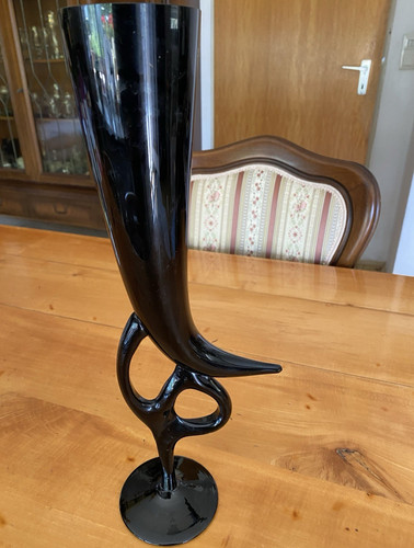 Schwarze glasvase kelchvase - /,