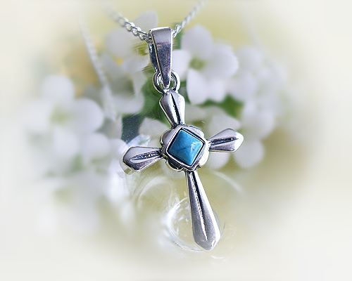 Türkis kreuz silber 925 - türkis,