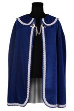 Samt Umhang Cape blau/silber