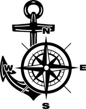 Aufkleber Anker Kompass Bulli
