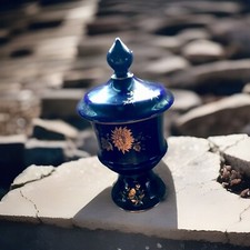 Lindner Porzellan Bonboniere in Echtkobalt