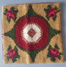Vintage Kissenbezug Handarbeit Wolle Samt