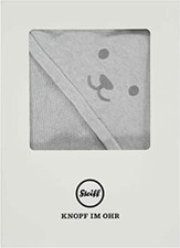 Steiff Strickdecke mit Kapuze Babydecke Decke Kuscheldecke grau