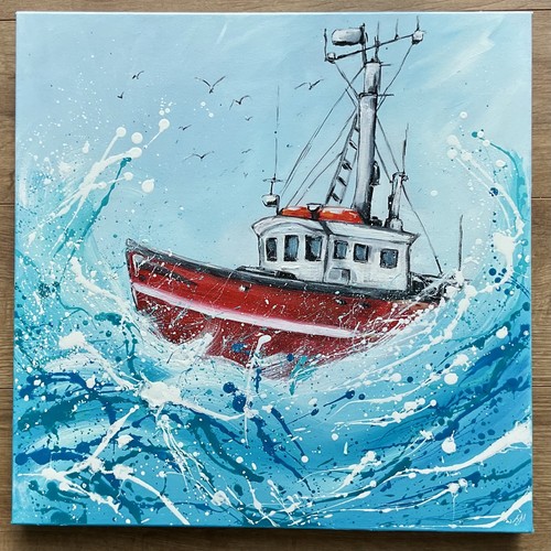 Rotes fischerboot original - rotes,
