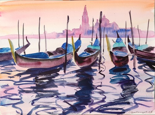Original aquarell venedig - original,