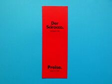 Prospekt / Preisliste - VW Scirocco II - GT, GTL, GTX und GTX 16V - 04/85