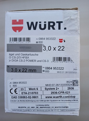 Würth diga nägel - nägel, x