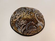 Kippa, Jarmulke, Kippah,Kipa Schwarz Gold 16-17cm