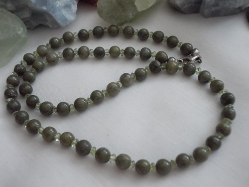 Serpentin peridot kette - peridot, 6mm