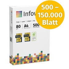 Druckerpapier Kopierpapier 500 - 150000 Blatt A4 80g Premium Hochweiß Infowerk
