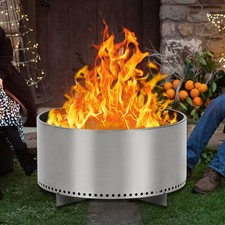 Feuerschale Rauchfreie Feuerstelle Edelstahl 304  Feuertonne Feuerkorb 69cm