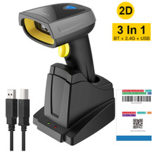 Inateck 1D/2D Bluetooth Barcode Scanner Wireless mit intelligenter Ladestation