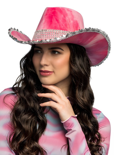 Cowboyhut pink velvet - pink,