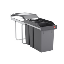 Abfallsammler Hailo 3650 Terzett 29 Liter 3fach Mülltrennung Einbau Abfalleimer