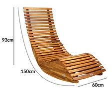 B-Ware Ergonomische Schwungliege/Saunaliege aus Akazienholz mit Wippfunktion
