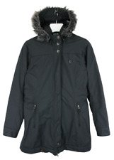 Tatonka Jacke Damen UK 14 Reißverschluss Kapuze Gepolstert Schwarz Mittellang