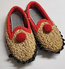 Strohschuhe , Hexenschuhe, Hausschuhe, Gr.40 , Rot, Karneval Fasnet Fasching