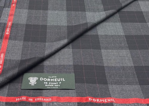 Grau rot karierter - , wollstoff