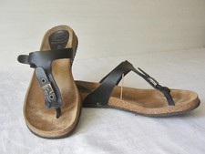 "SCHOLL-Bioprint" Gr.39 Sandalen Sandaletten Zehentrenner Leder schwarz